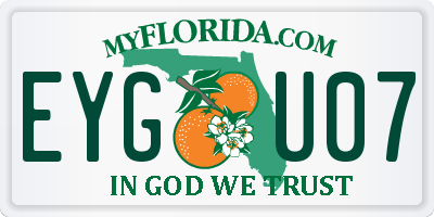 FL license plate EYGU07