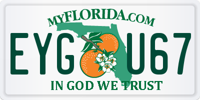 FL license plate EYGU67