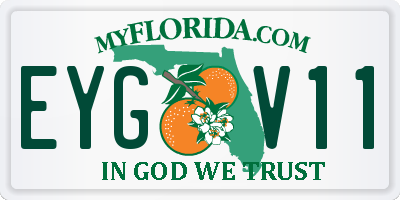 FL license plate EYGV11