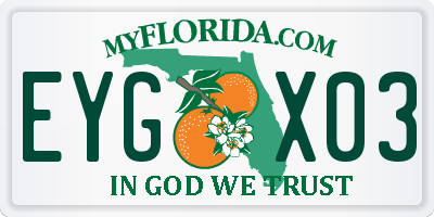 FL license plate EYGX03
