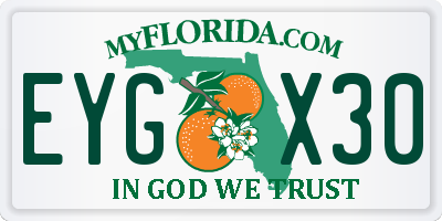 FL license plate EYGX30