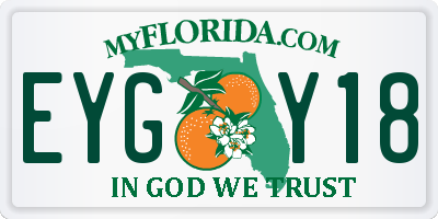 FL license plate EYGY18