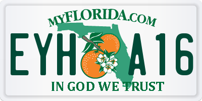 FL license plate EYHA16