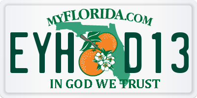 FL license plate EYHD13