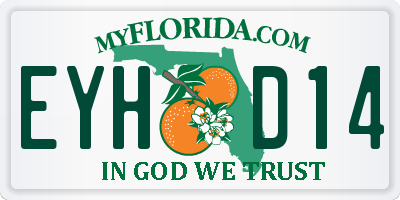 FL license plate EYHD14