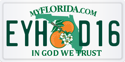 FL license plate EYHD16
