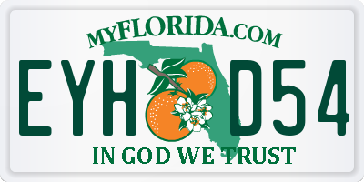 FL license plate EYHD54