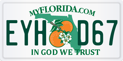 FL license plate EYHD67