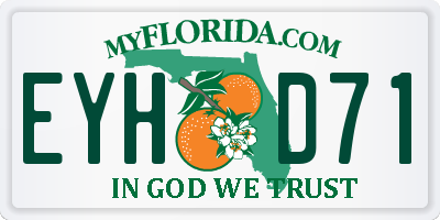 FL license plate EYHD71