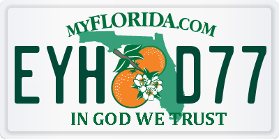 FL license plate EYHD77