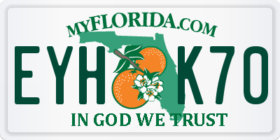 FL license plate EYHK70