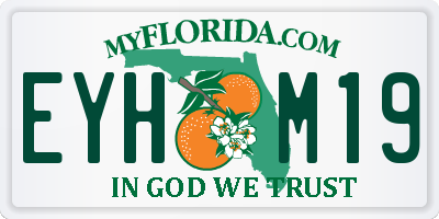 FL license plate EYHM19