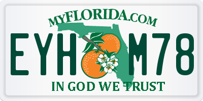 FL license plate EYHM78