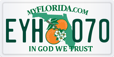 FL license plate EYHO70