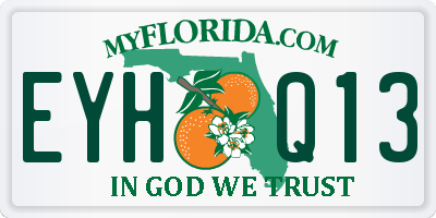 FL license plate EYHQ13