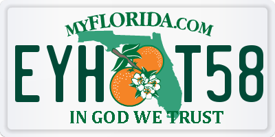 FL license plate EYHT58