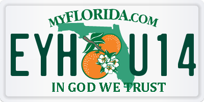 FL license plate EYHU14