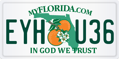 FL license plate EYHU36