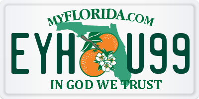 FL license plate EYHU99