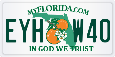 FL license plate EYHW40