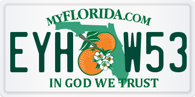FL license plate EYHW53