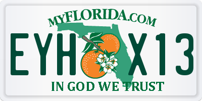 FL license plate EYHX13