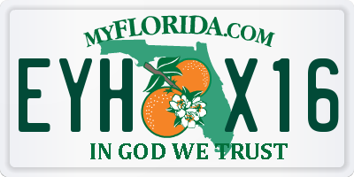 FL license plate EYHX16