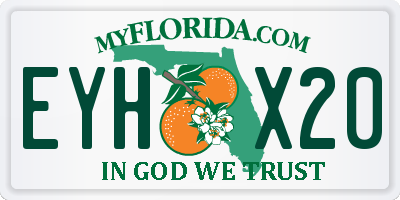 FL license plate EYHX20