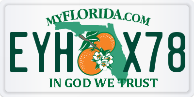 FL license plate EYHX78