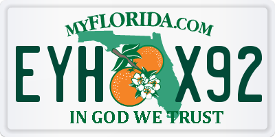 FL license plate EYHX92