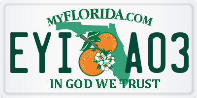 FL license plate EYIA03