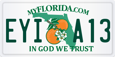 FL license plate EYIA13