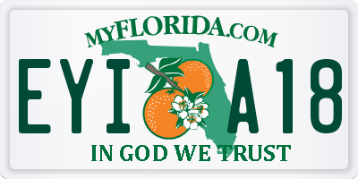 FL license plate EYIA18
