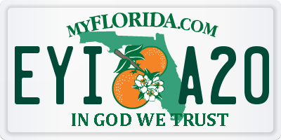 FL license plate EYIA20