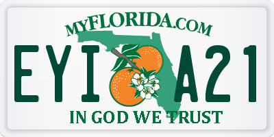 FL license plate EYIA21