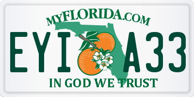 FL license plate EYIA33