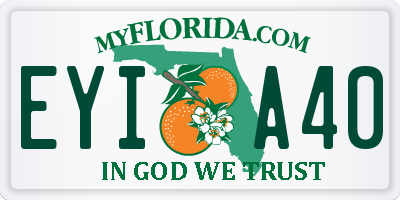 FL license plate EYIA40