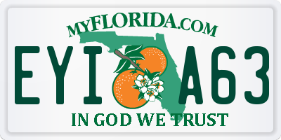 FL license plate EYIA63