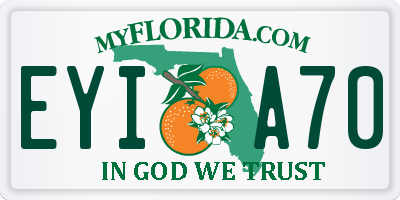 FL license plate EYIA70
