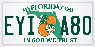 FL license plate EYIA80