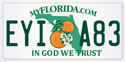 FL license plate EYIA83