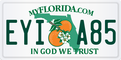 FL license plate EYIA85