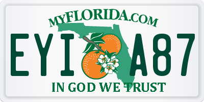 FL license plate EYIA87