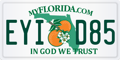 FL license plate EYID85