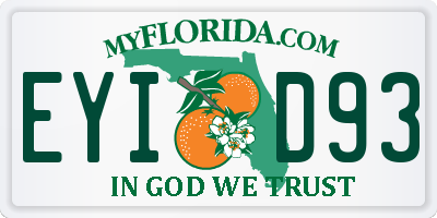 FL license plate EYID93