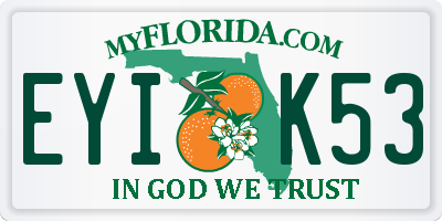 FL license plate EYIK53