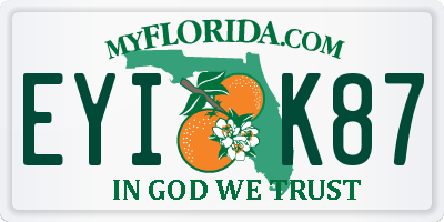 FL license plate EYIK87