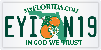 FL license plate EYIN19