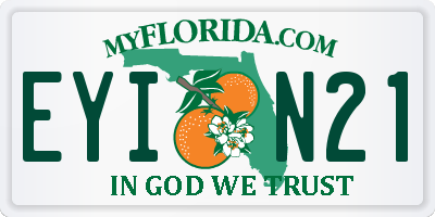FL license plate EYIN21