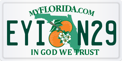 FL license plate EYIN29